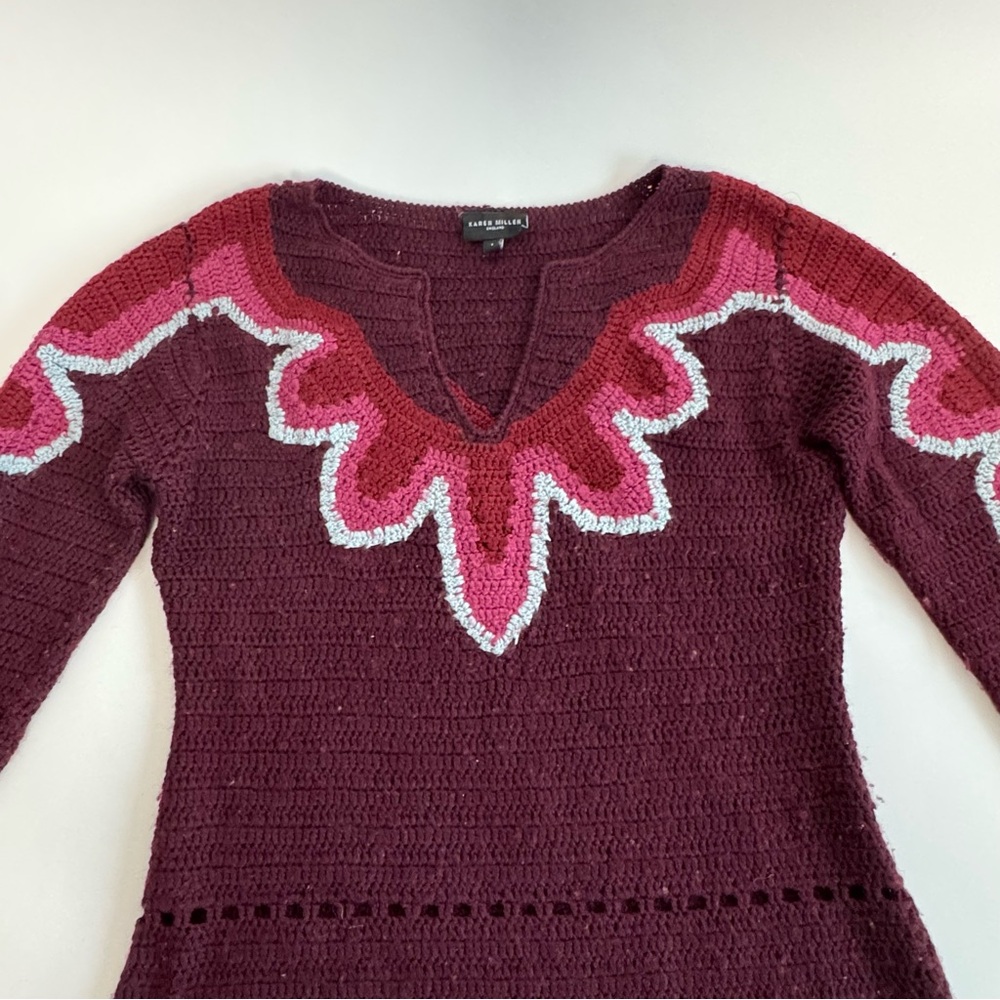 Gorgeous Karen Millen Maroon and Pink Sweater